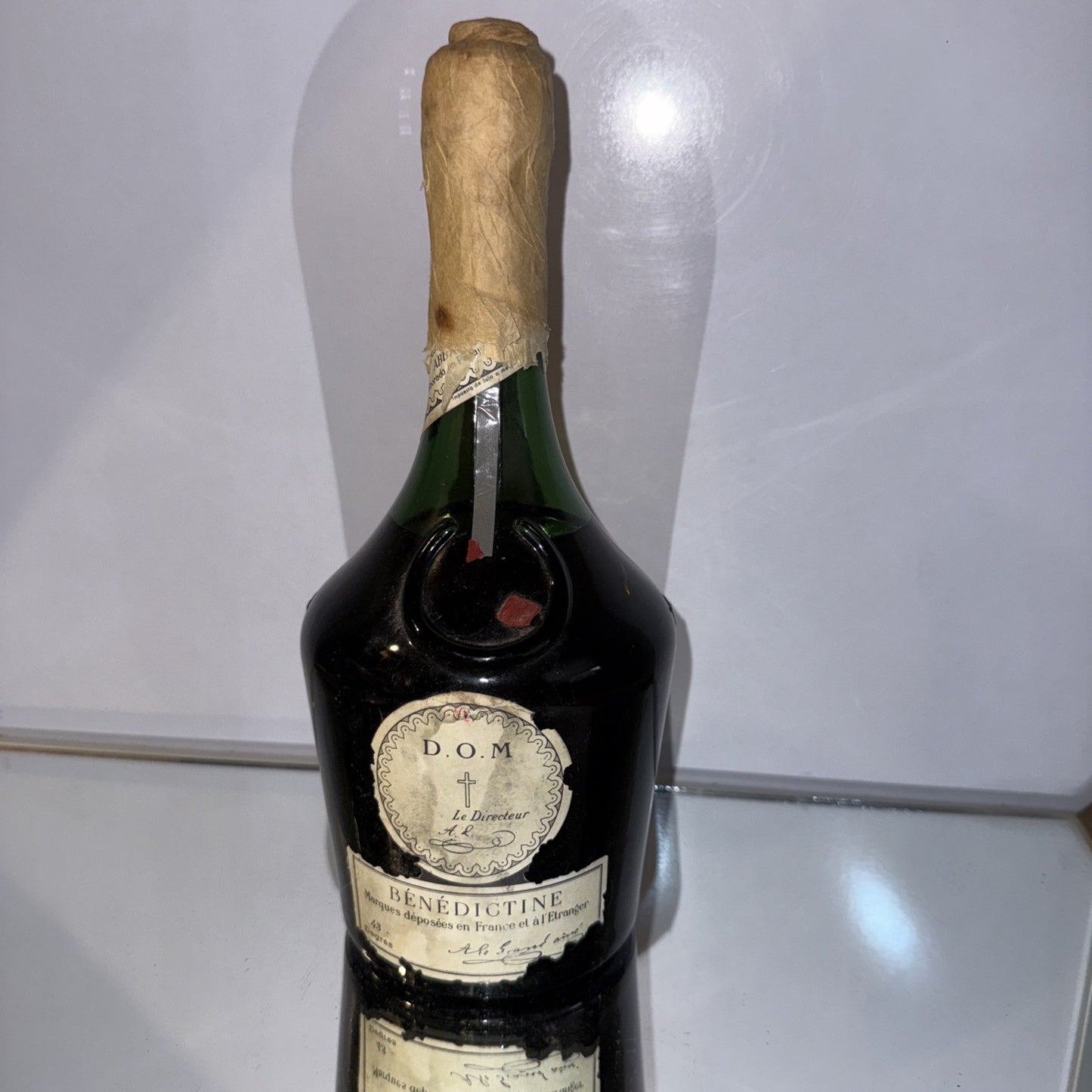 Dom Benedictine 70cl Bottle 43 % pre 1978 bottling Label In Poor Condition