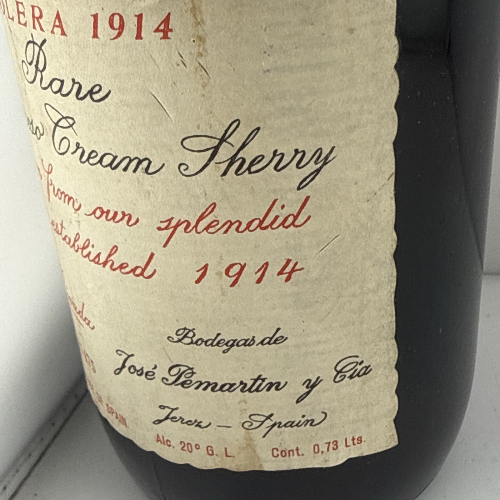 Jose Pemartin Solera 1914 Rare Amoroso Cream Sherry 73cl 20% Bottles 1960s?