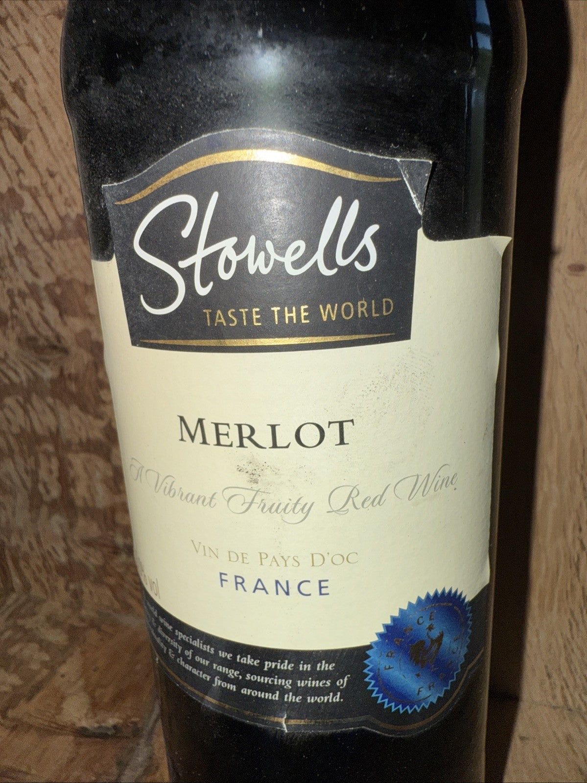 Stowells Merlot probably dating to 1990s from label