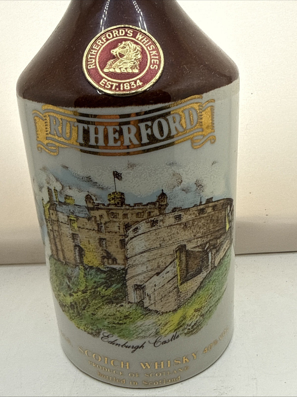 Rutherford’s Ceramic Thistle Decanter Scotch Whisky 70cl 40% 1990s