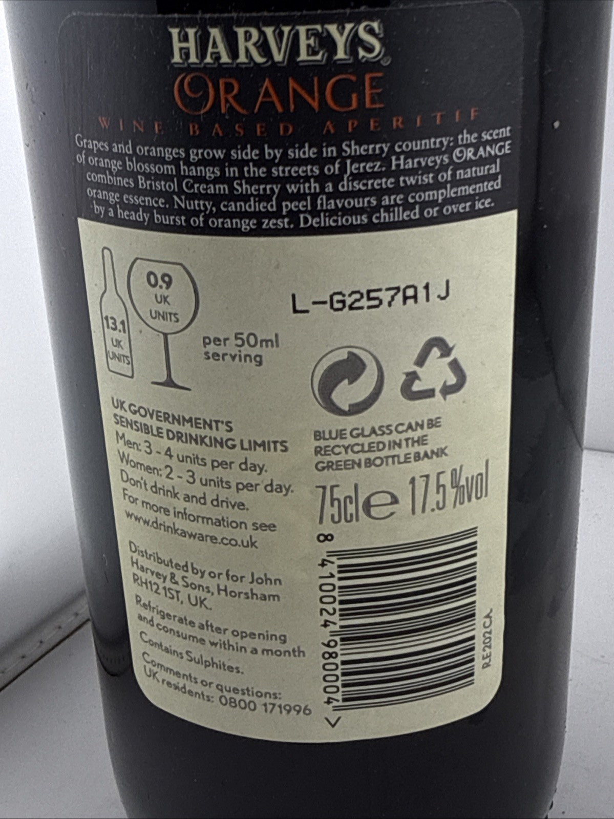 Harveys Orange Aperitif 75cl Spain Late 1980s/1990s Unopened
