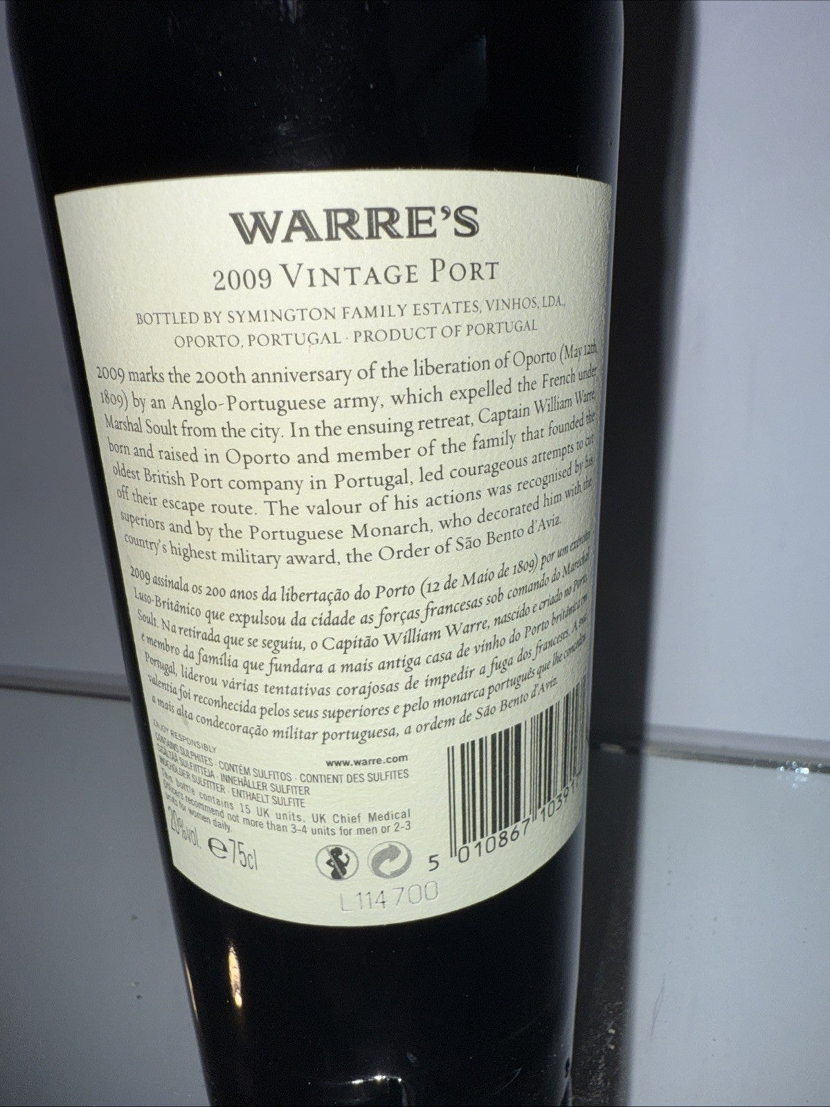 Warre's 2009 Vintage Port Liberation Of Oporto Family Selection (500 Cases Only)