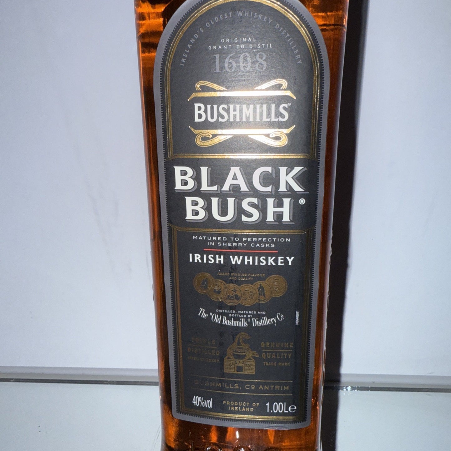 1L bottle of Bushmills Black Bush  Irish Whiskey