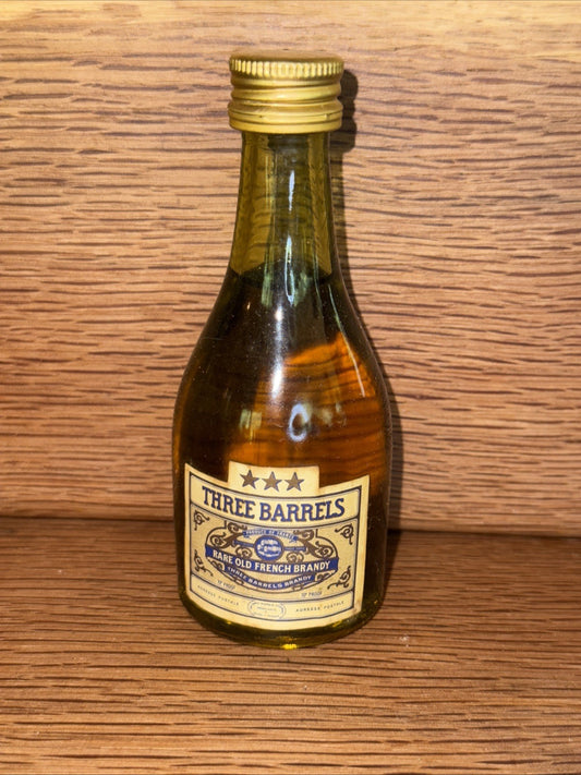 Three Barrels 3 Star Cognac 1960s Miniature Full