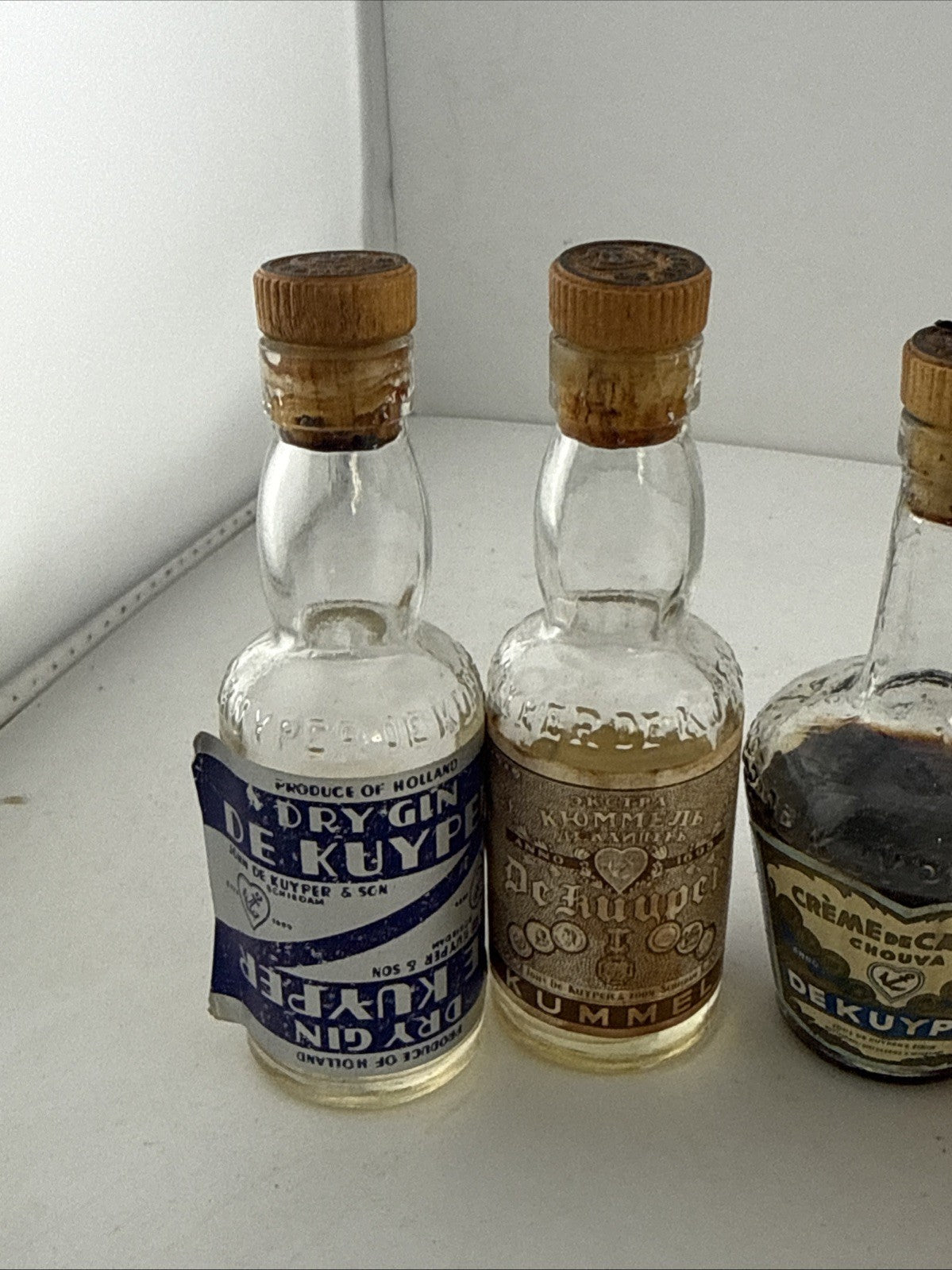 Vintage De Kuyper Miniature Liqueurs Job Lot Gin Kummel Fladderak