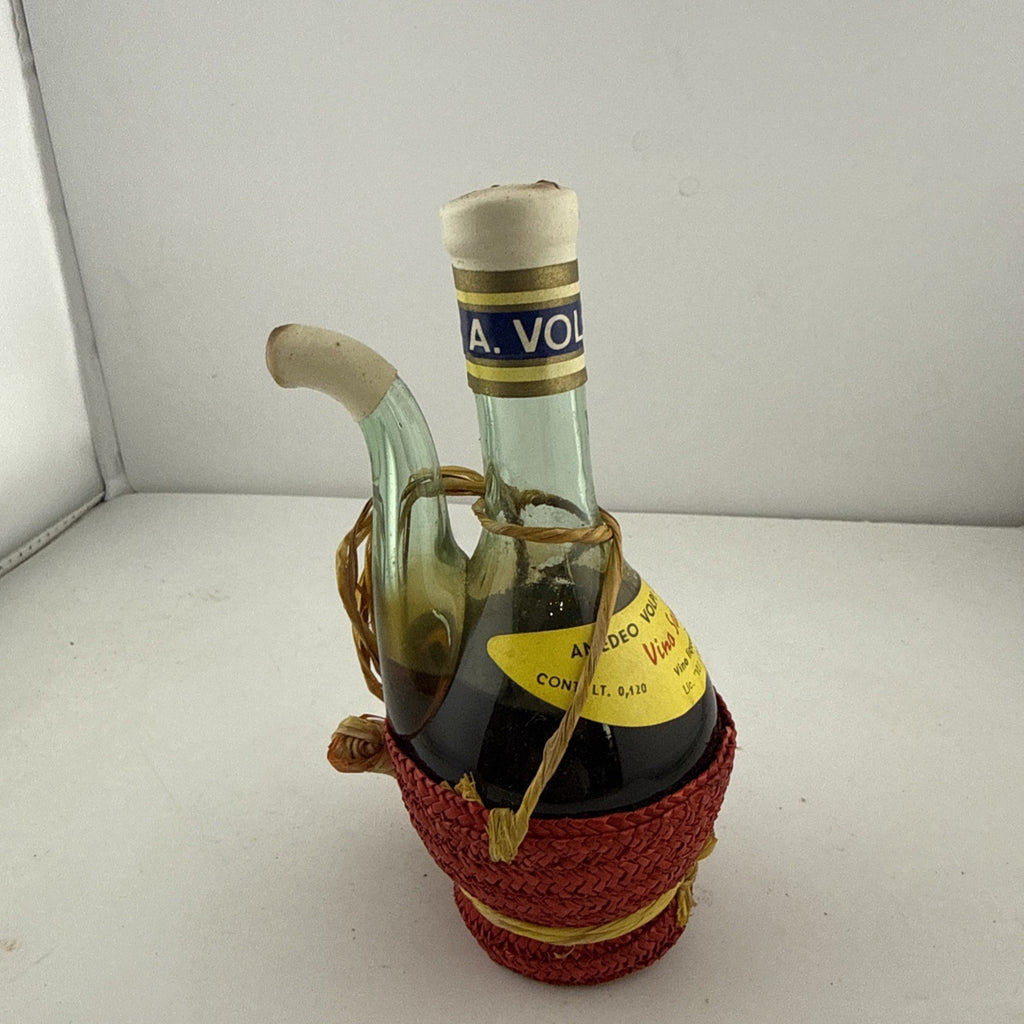 Vintage Italian Vino Chinato Pipe Decanter Miniature Amedeo Volta 120ml