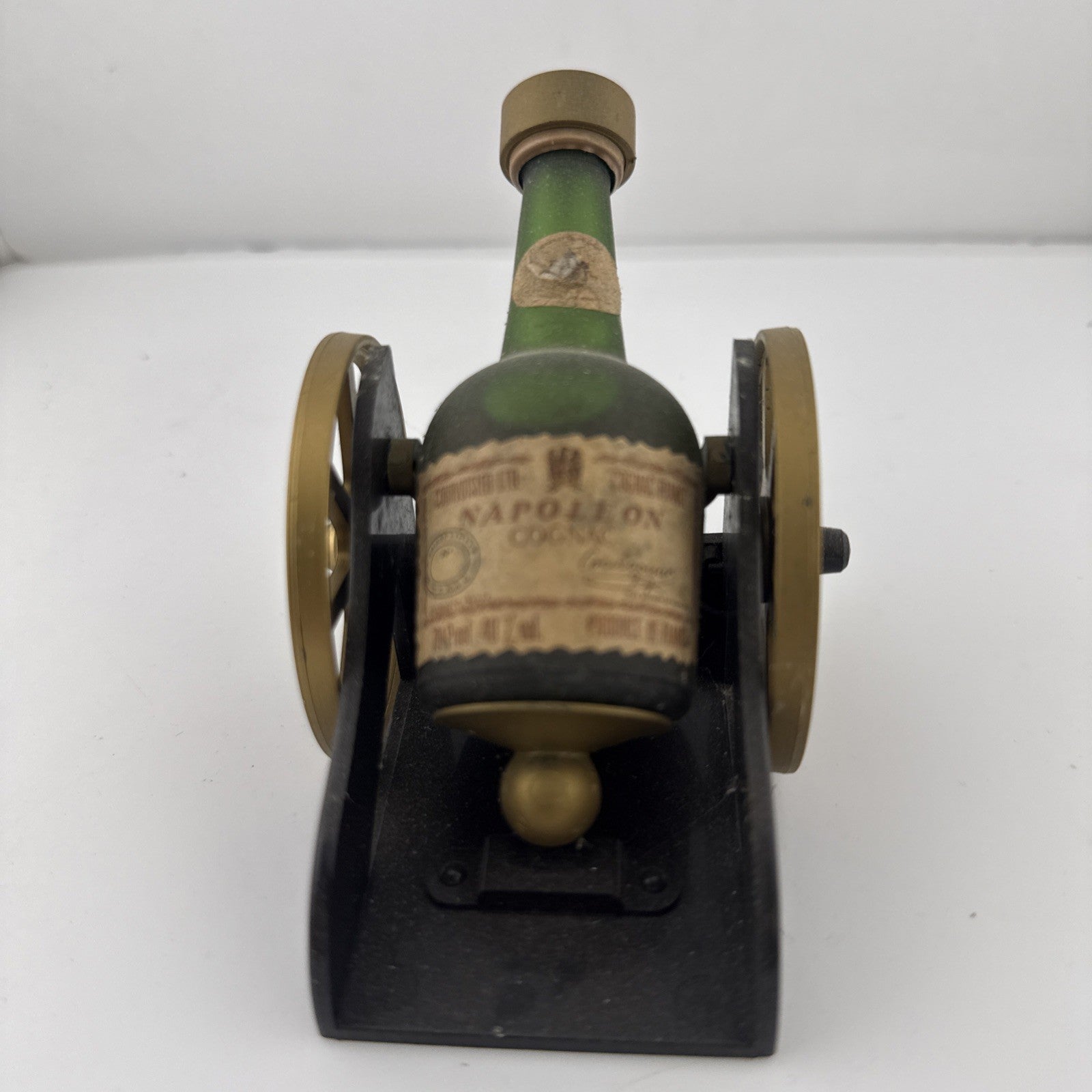 Vintage Napoleon CourvoisierCognac Miniature Cannon Bottle Novelty Display 1970s
