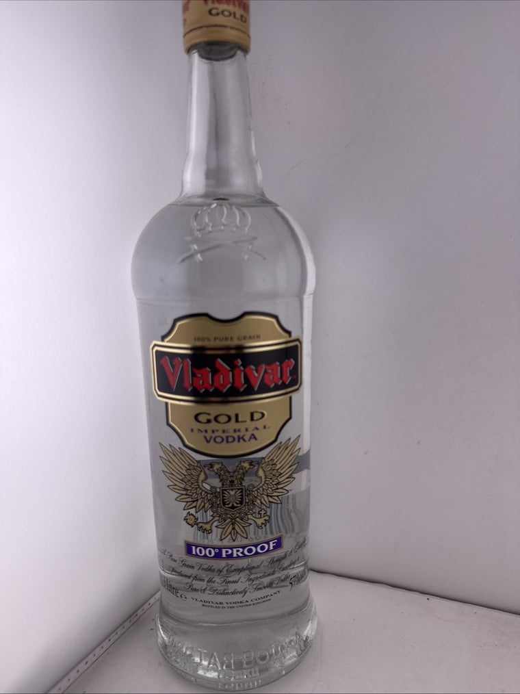 Vladivar Gold Imperial Vodka 1 Litre 57% Vintage High Strength Bottle 1990s