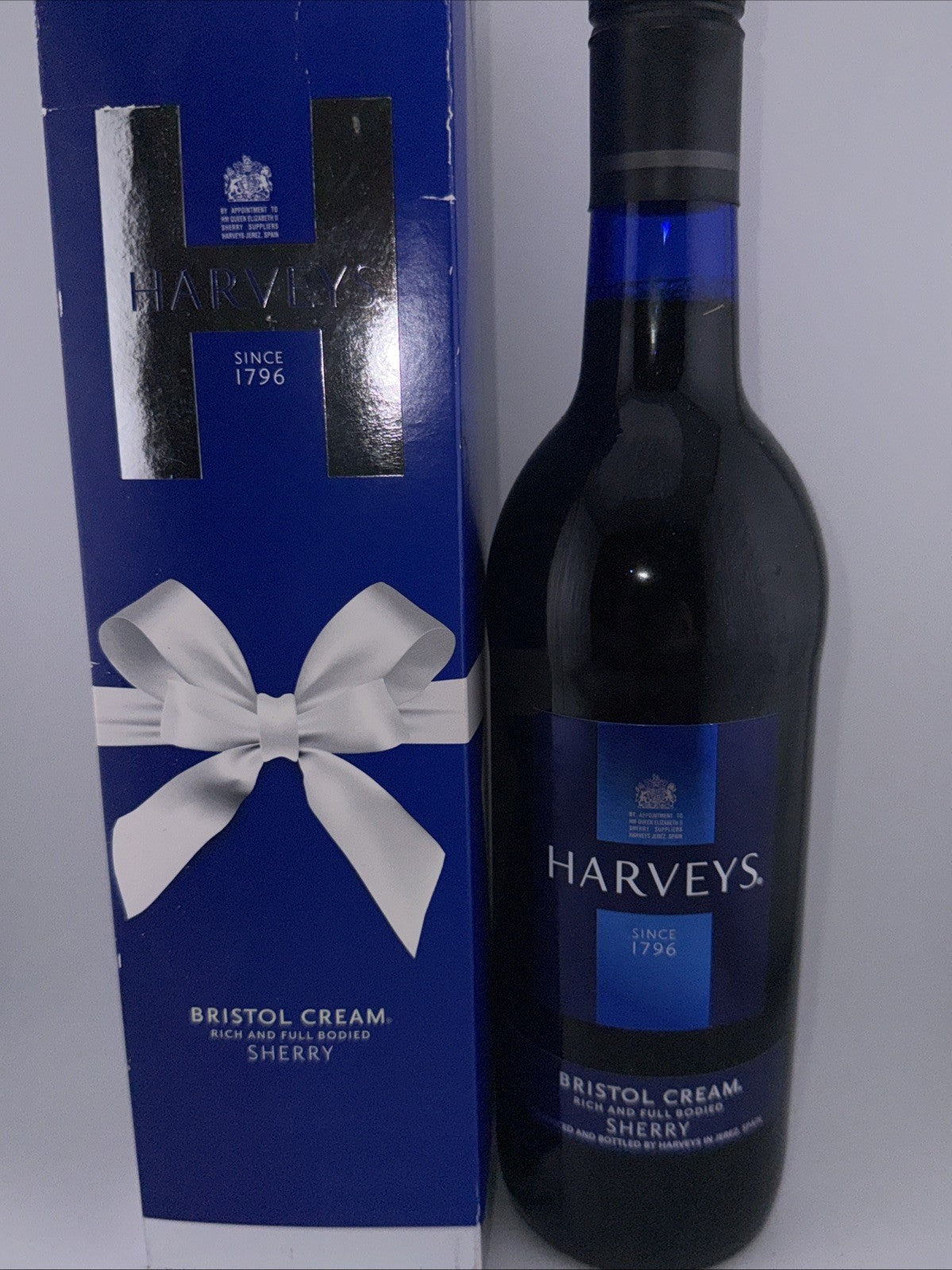 Harveys Bristol cream in Blue bottle Blue box