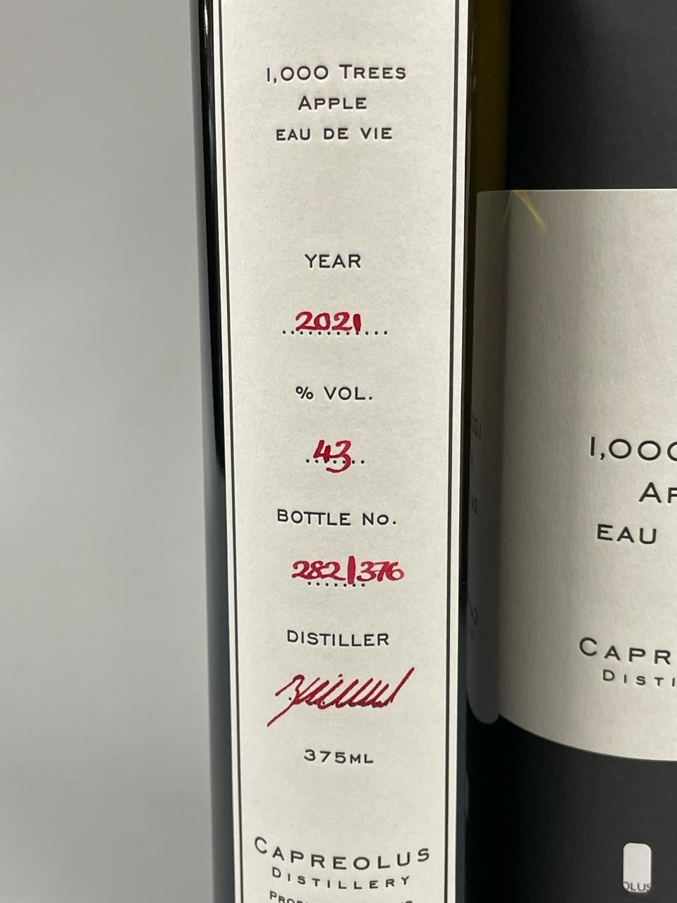 CAPREOLUS 1000 TREES APPLE EAU DE VIE LIMITED EDITION / 375 cheapest on internet