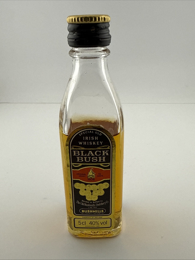 Vintage Bushmills Black Bush Irish Whiskey Miniature c.1980s–1990s 5 cl
