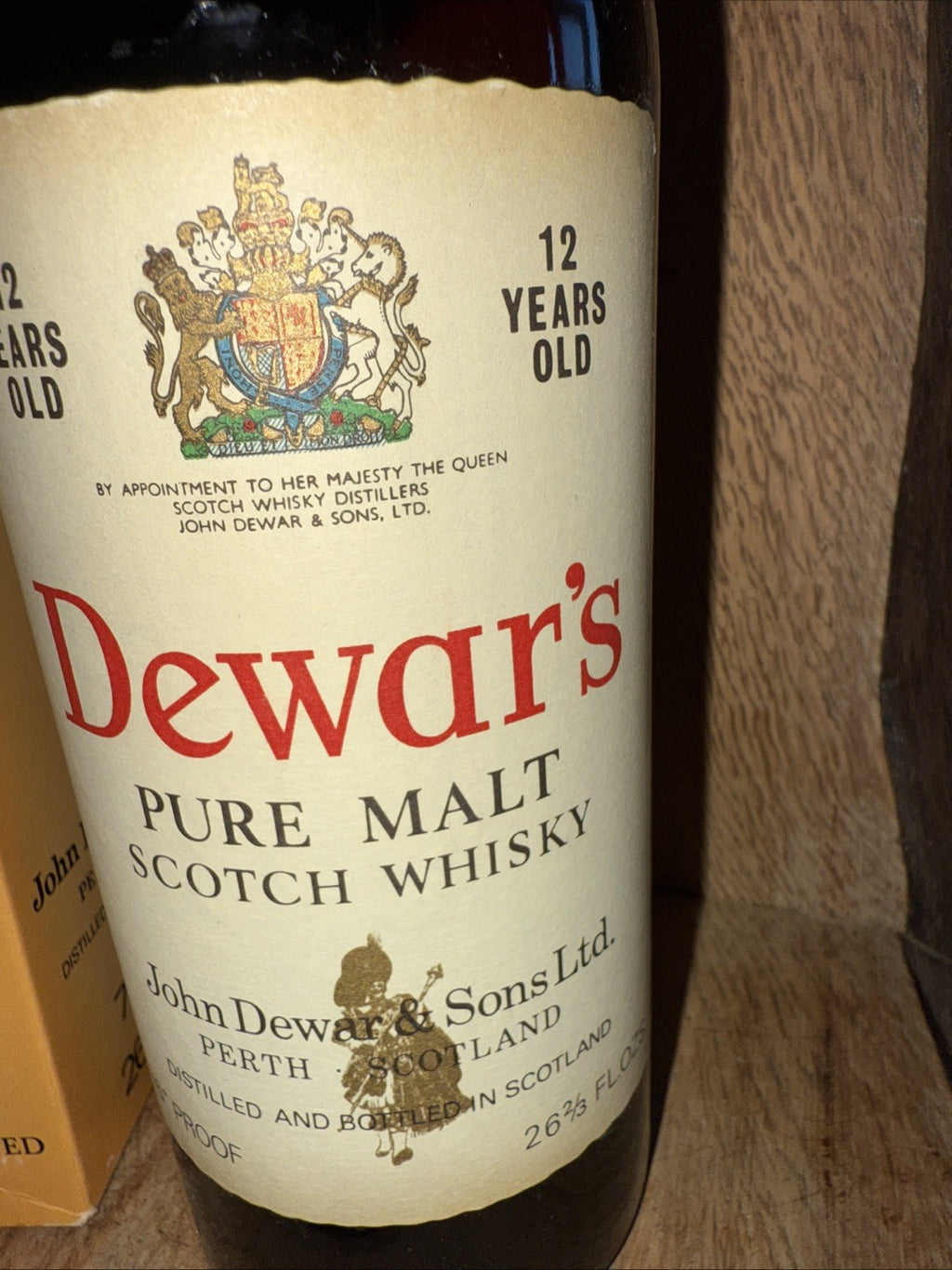 Dewars Pure Malt Whisky 1970s Bottled 26 2/3 FL OZ And 70% proof