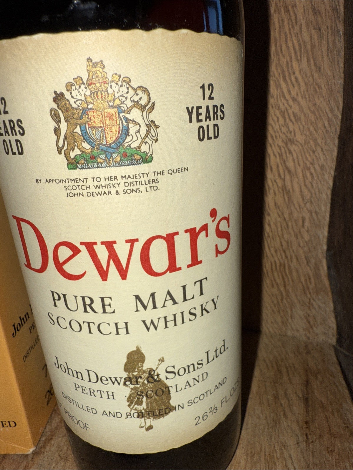 Dewars Pure Malt Whisky 1970s Bottled 26 2/3 FL OZ And 70% proof
