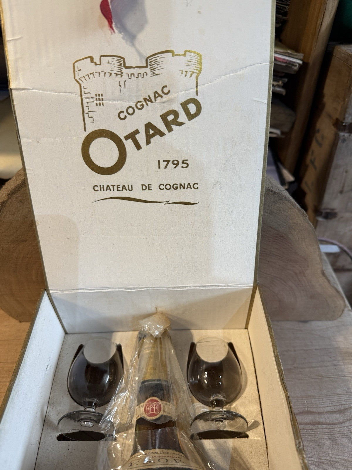 Otard 1940s Cognac Full In Original Box With 2 Glasses Collectors Piece 68%proof
