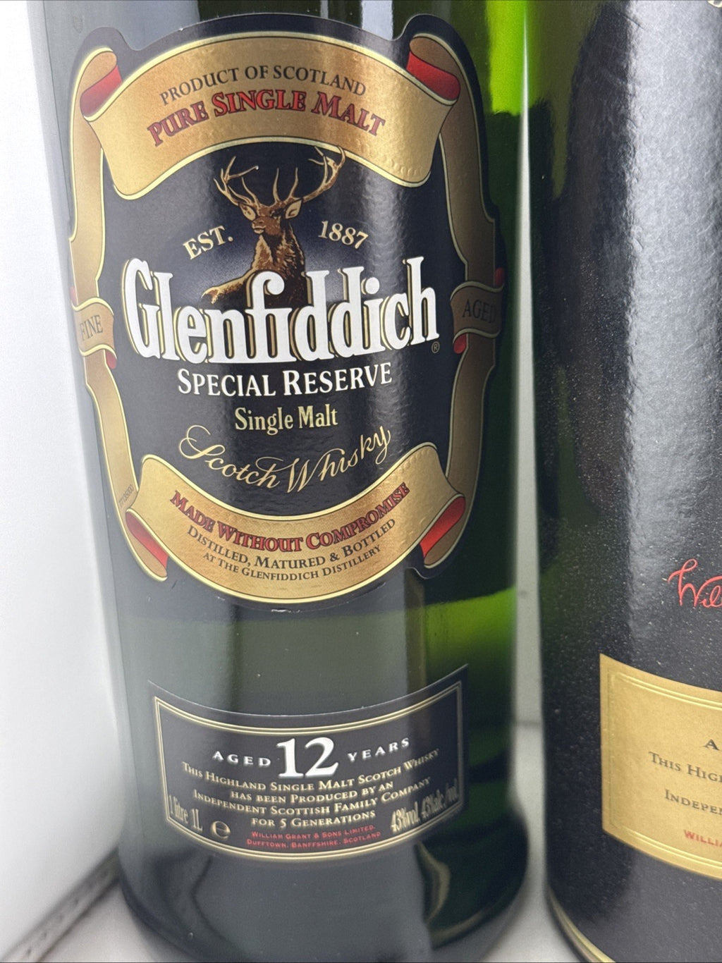 Glenfiddich 12 Year Old Special Reserve Scotch Whisky 1L 43% Boxed 1990s