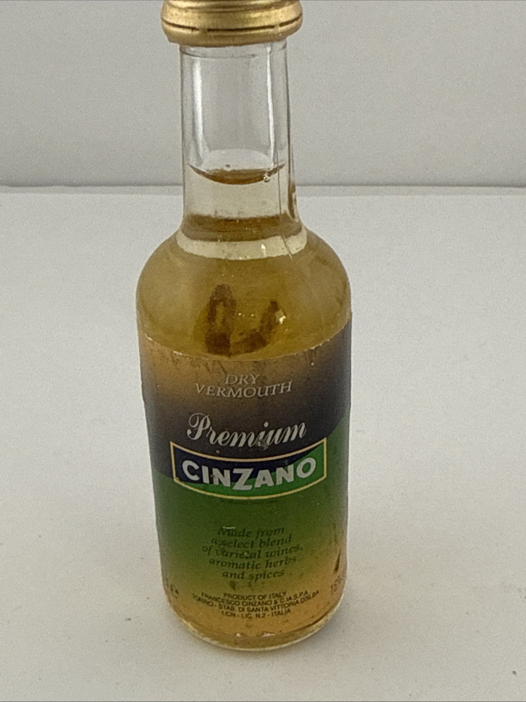 Vintage Cinzano Dry Vermouth Miniature Bottle Italy 5cl