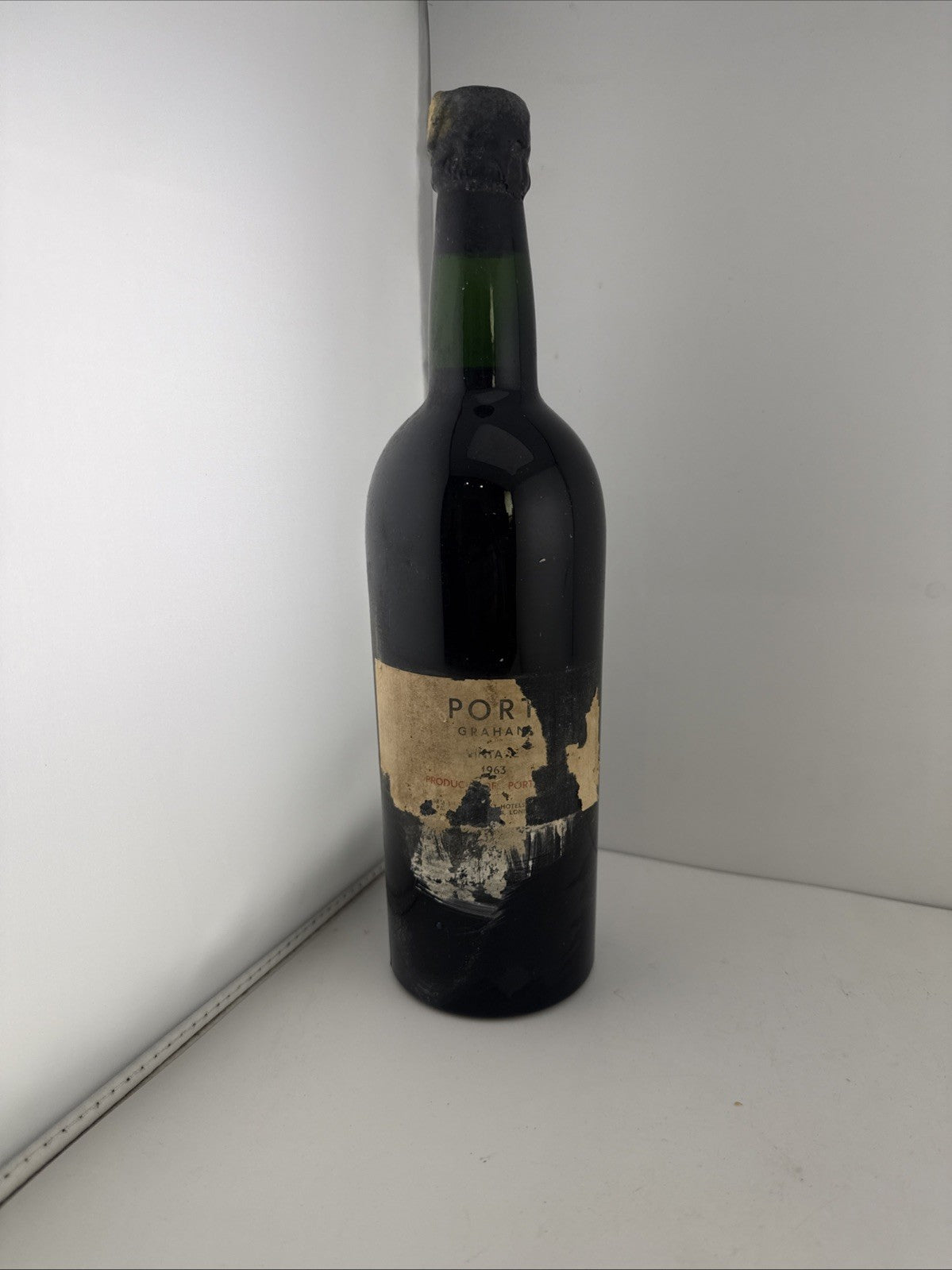 Graham’s 1963 Vintage Port Old Rare Bottle Damaged Label High Fill