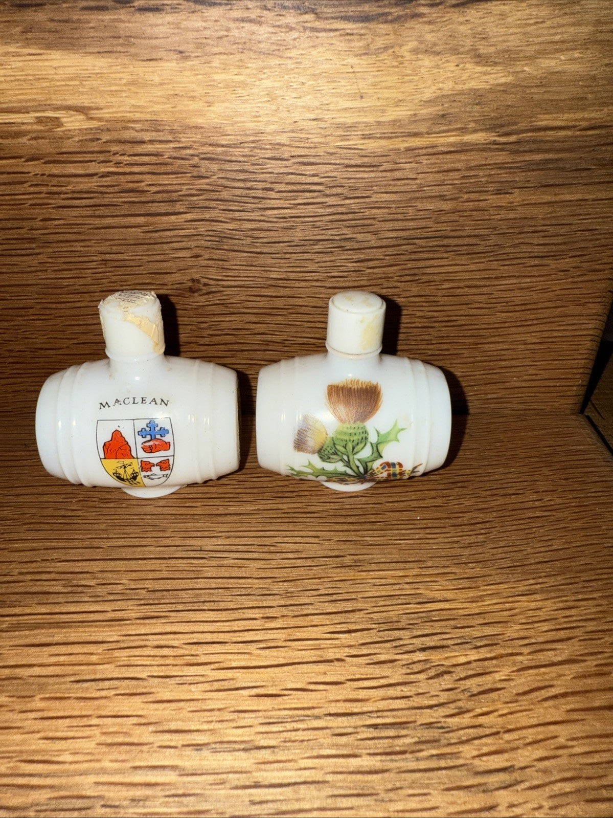 Miniature Whisky Barrels Clan Maclean And Scottish Thistle (full)