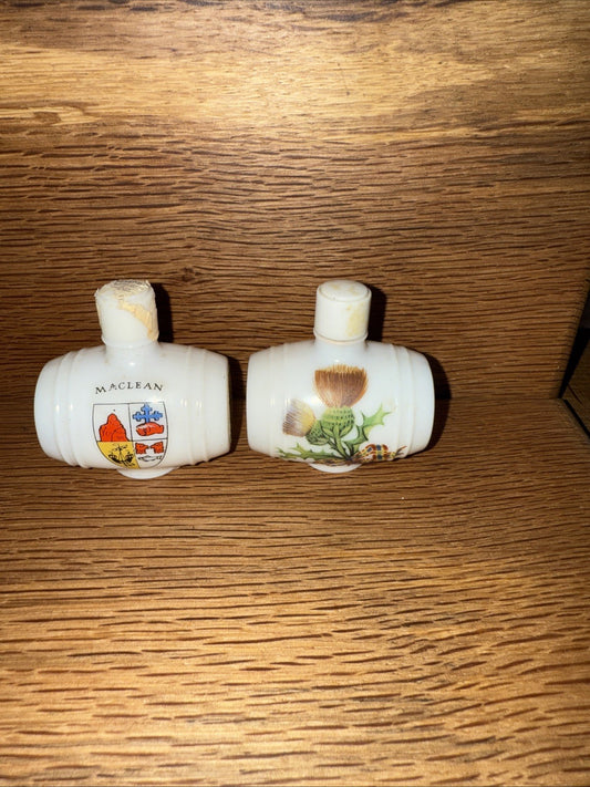 Miniature Whisky Barrels Clan Maclean And Scottish Thistle (full)