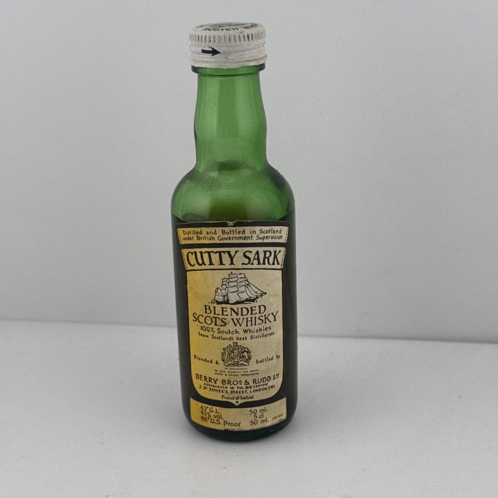 Vintage Cutty Sark Scotch Whisky Miniature 50ml Berry Bros & Rudd