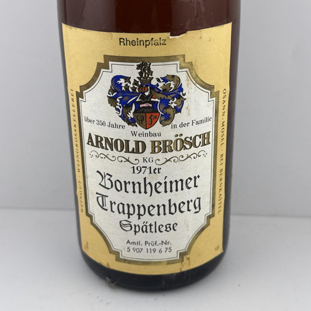 1971 Bornheimer Trappenberg Spätlese – Arnold Brösch, Prädikat Good Condition
