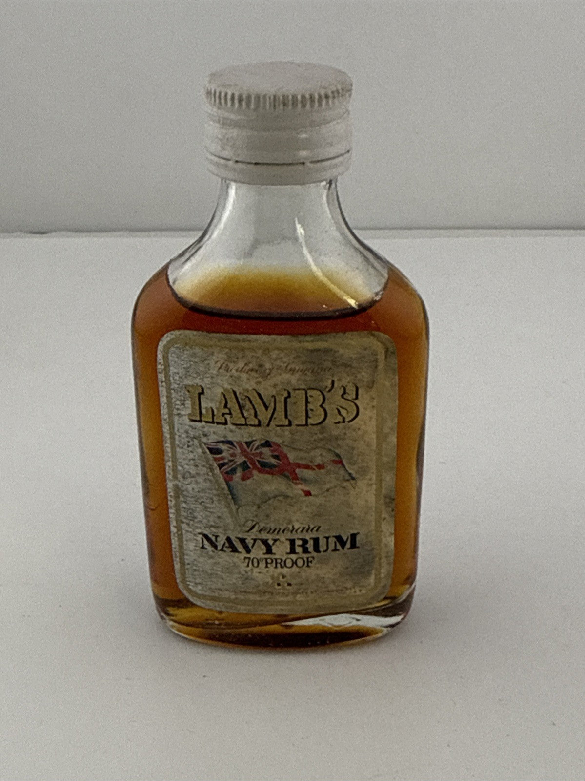 Vintage Lamb’s Navy Rum Miniature 70 Proof Demerara 1970s Full