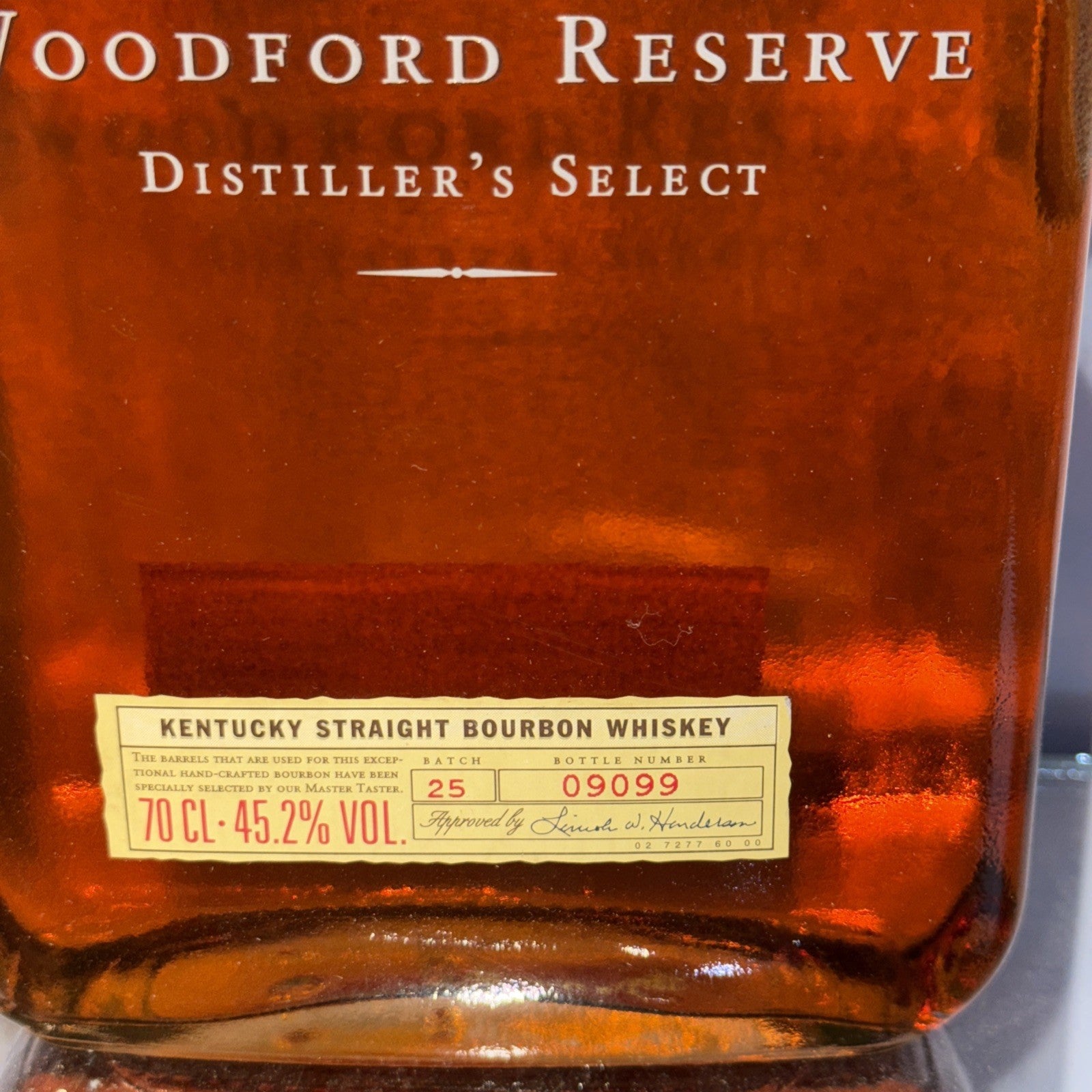 Woodford Reserve Distiller’s Select Kentucky Straight Bourbon Whiskey Approx1998