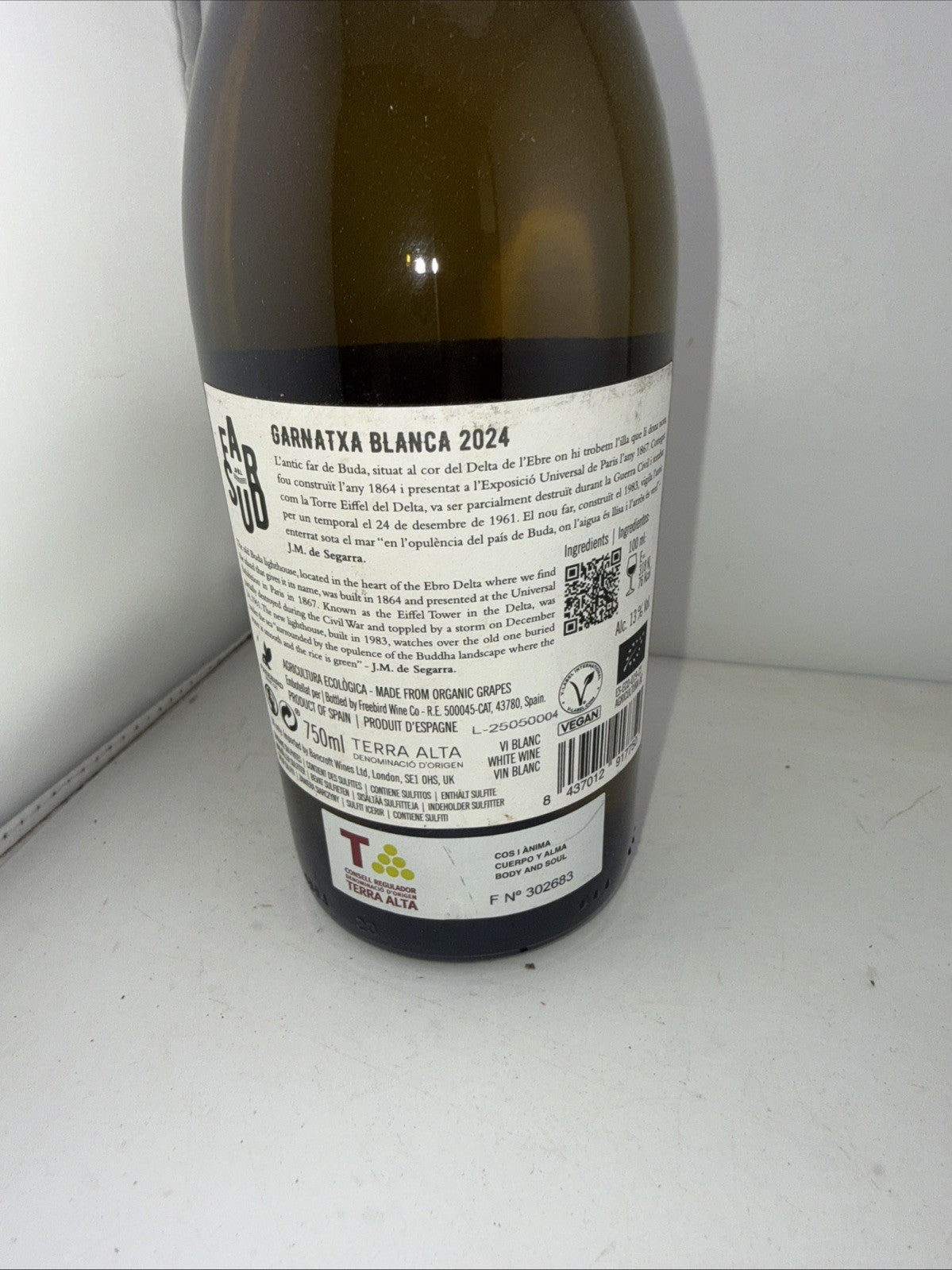 Far del Sud Garnatxa Blanca 2024 Organic Terra Alta Spain White Wine 75cl