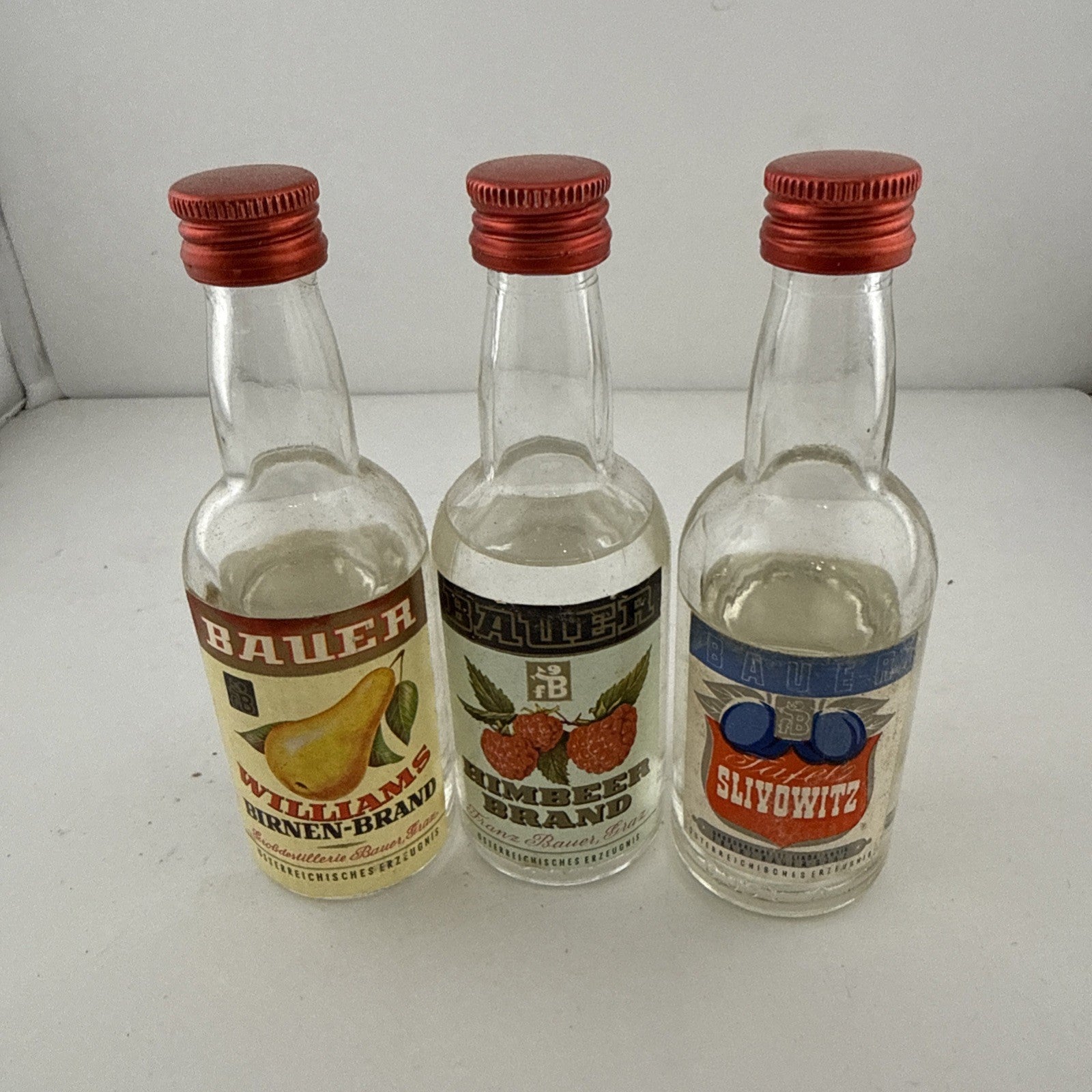 Vintage Bauer Austrian Schnapps Miniatures – Inc Williams Birnenbrand,