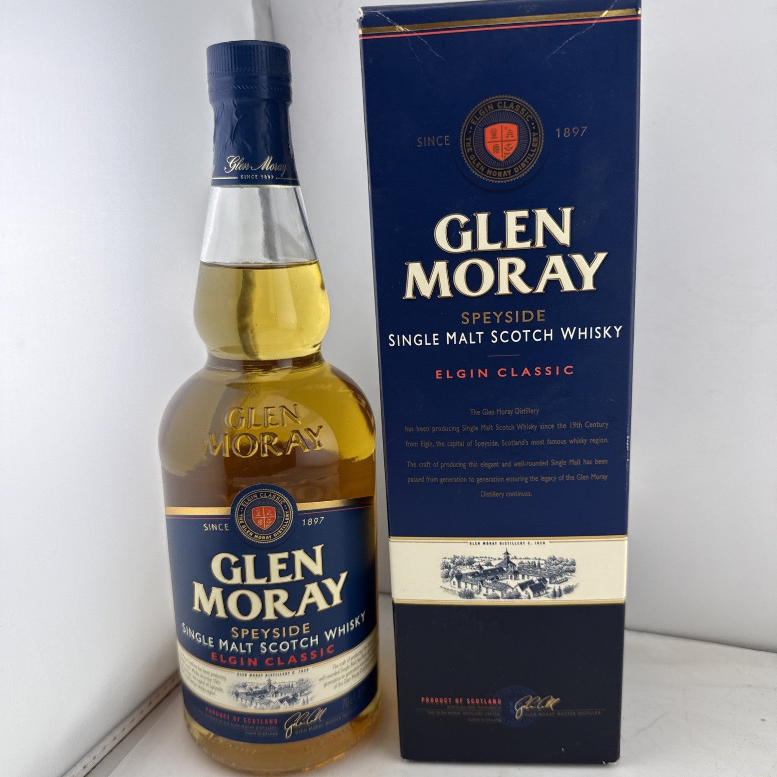 Glen Moray Elgin Classic Single Malt Scotch Whisky 70cl 40% Boxed Early 2000s