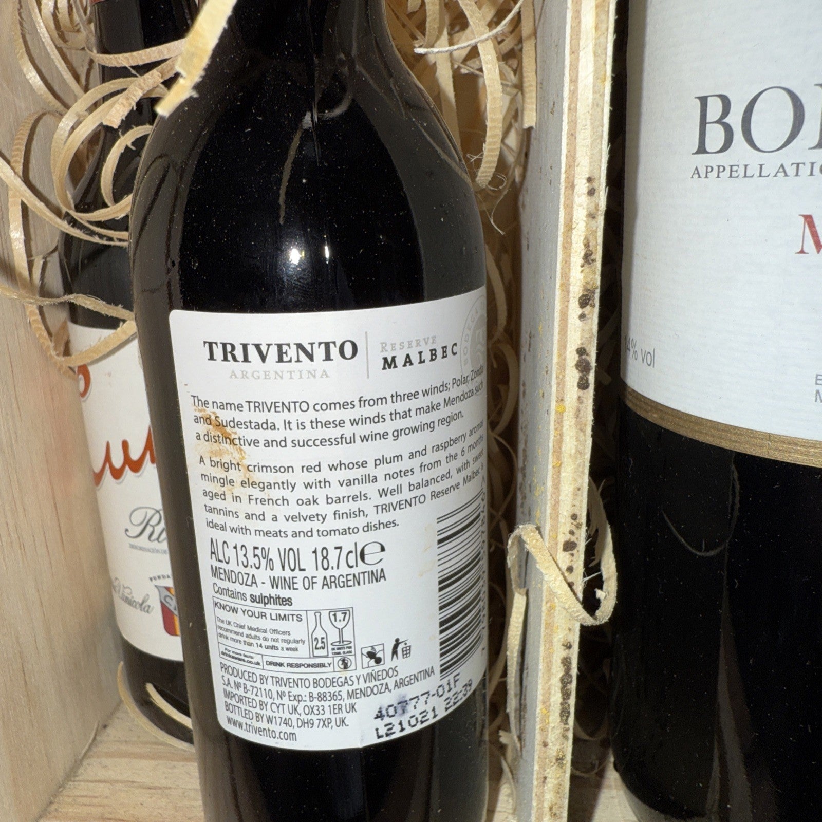 M and S Boxed special Bordeaux 70cl plus 2 bottles 18.5cl