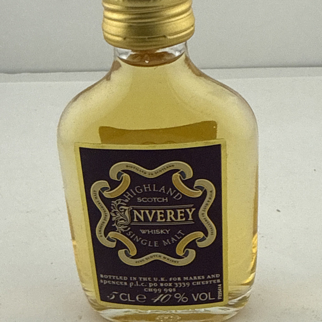 Inverey Highland Single Malt Scotch Whisky Miniature 5cl M&S Full