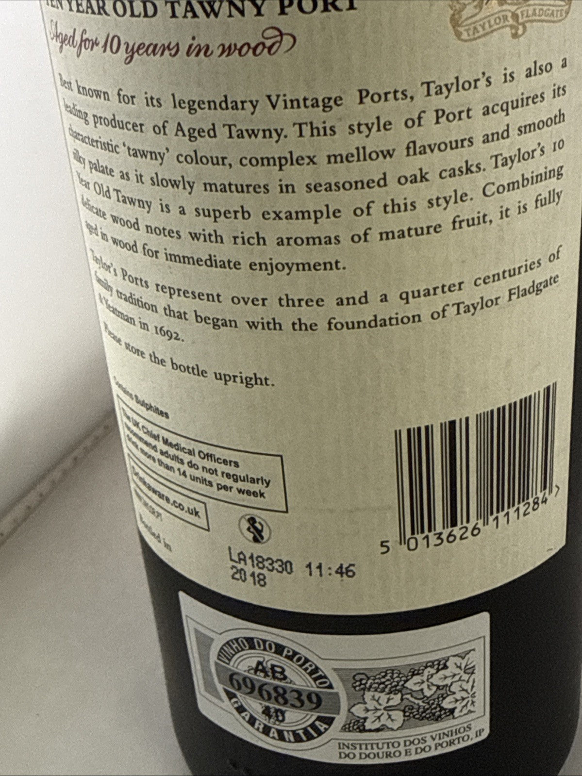 Taylor’s 10 Year Old Tawny Port 75cl Aged Port Portugal 2018 Bottling