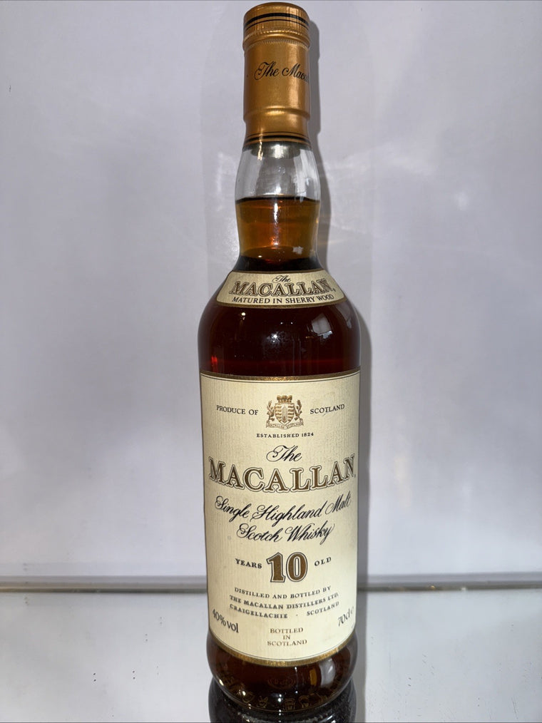 The Macallan 10 year  Single Highland Malt 700ml (estimate Early 1980s Bottling)