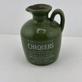 Chequers Blended Scotch Whisky Green Ceramic Jug Scotland Full Sealed  1970s