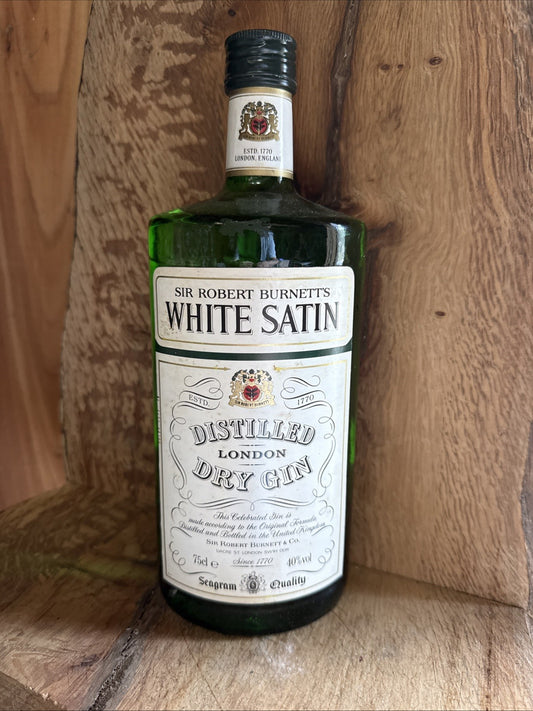 Sir Robert Burnetts White Satin London Dry Gin 1960s 70% proof 26 2/3 fl oz