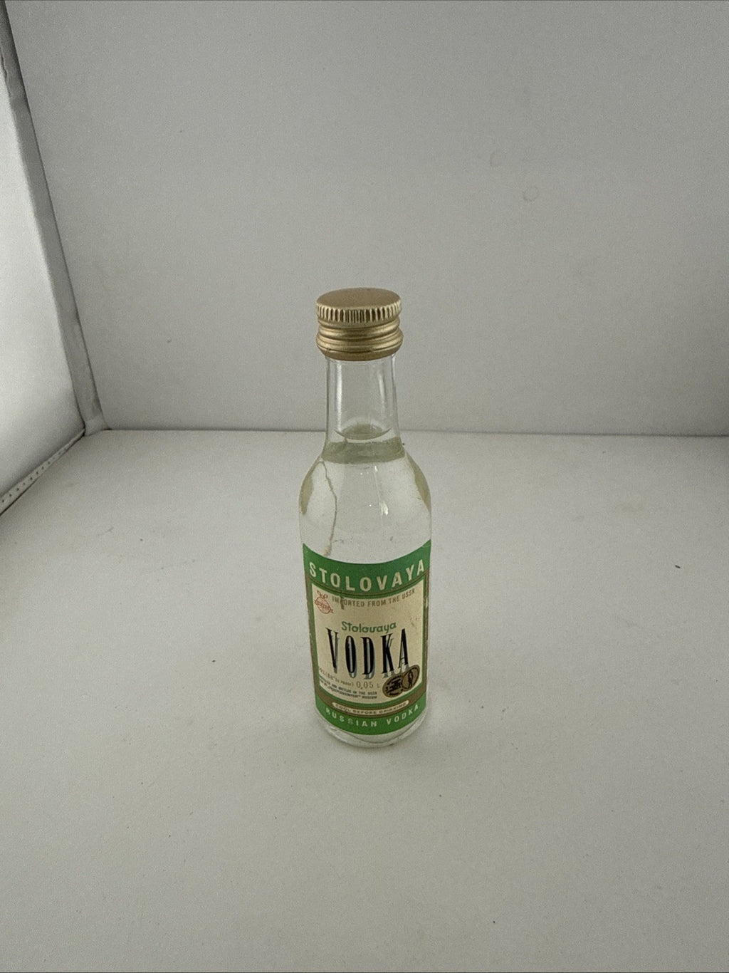 Vintage Stolovaya Vodka Miniature 5cl USSR Soviet Export Mini Bottle