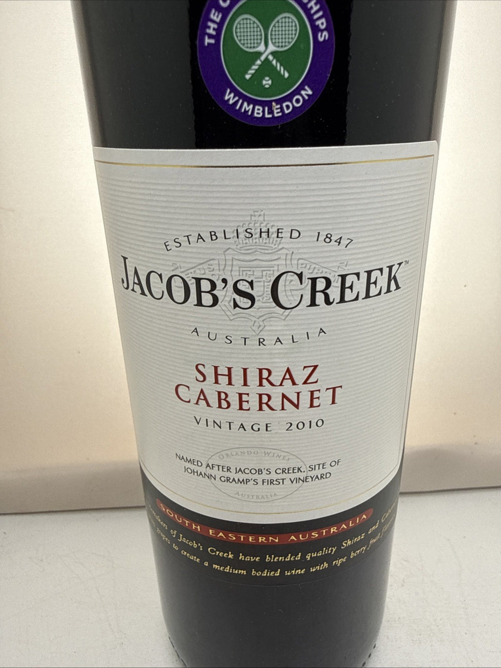 Jacobs Creek Shiraz Cabernet 2010 Wimbledon Edition 16yo Australian Red