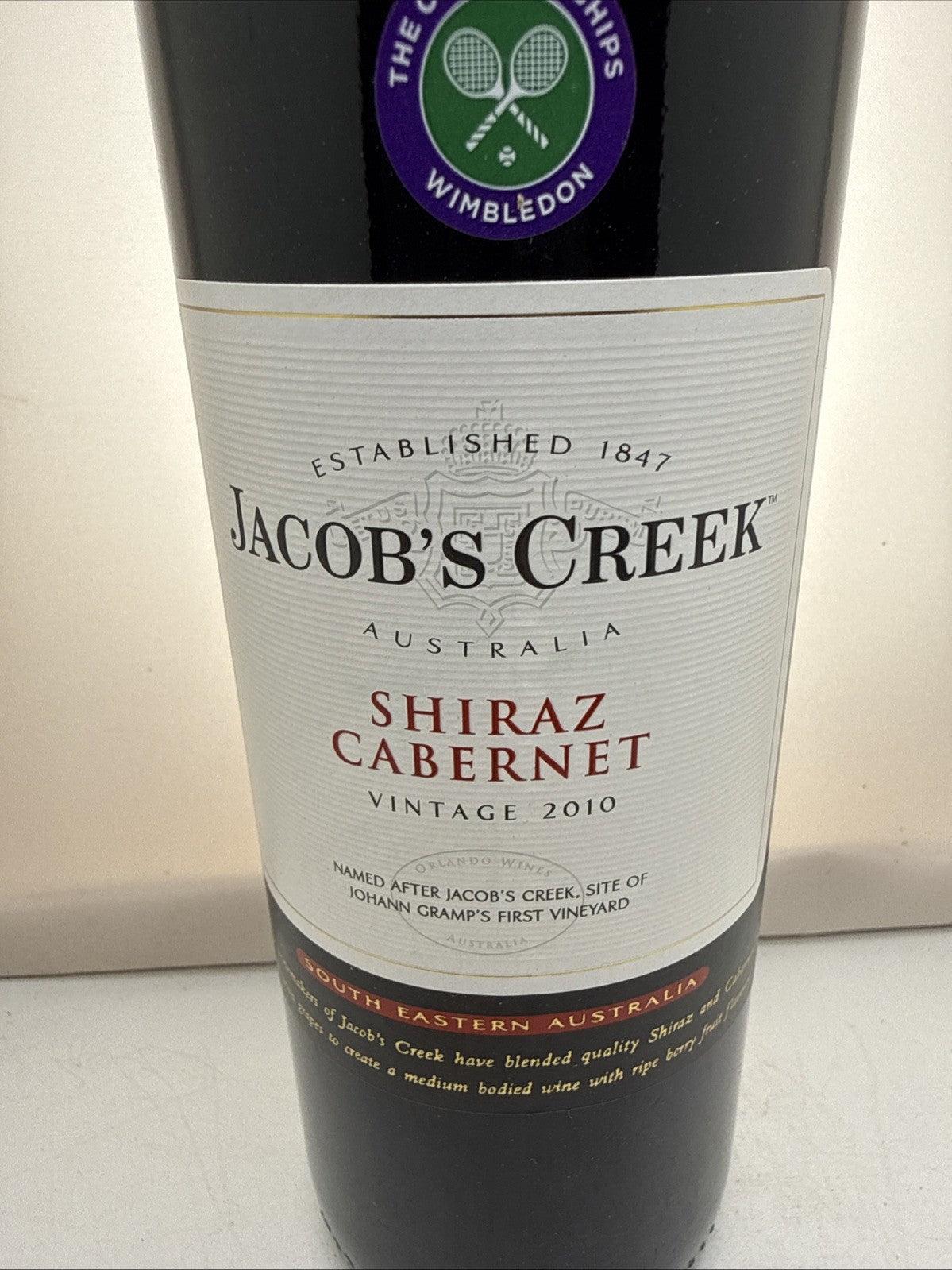 Jacobs Creek Shiraz Cabernet 2010 Wimbledon Edition 16yo Australian Red