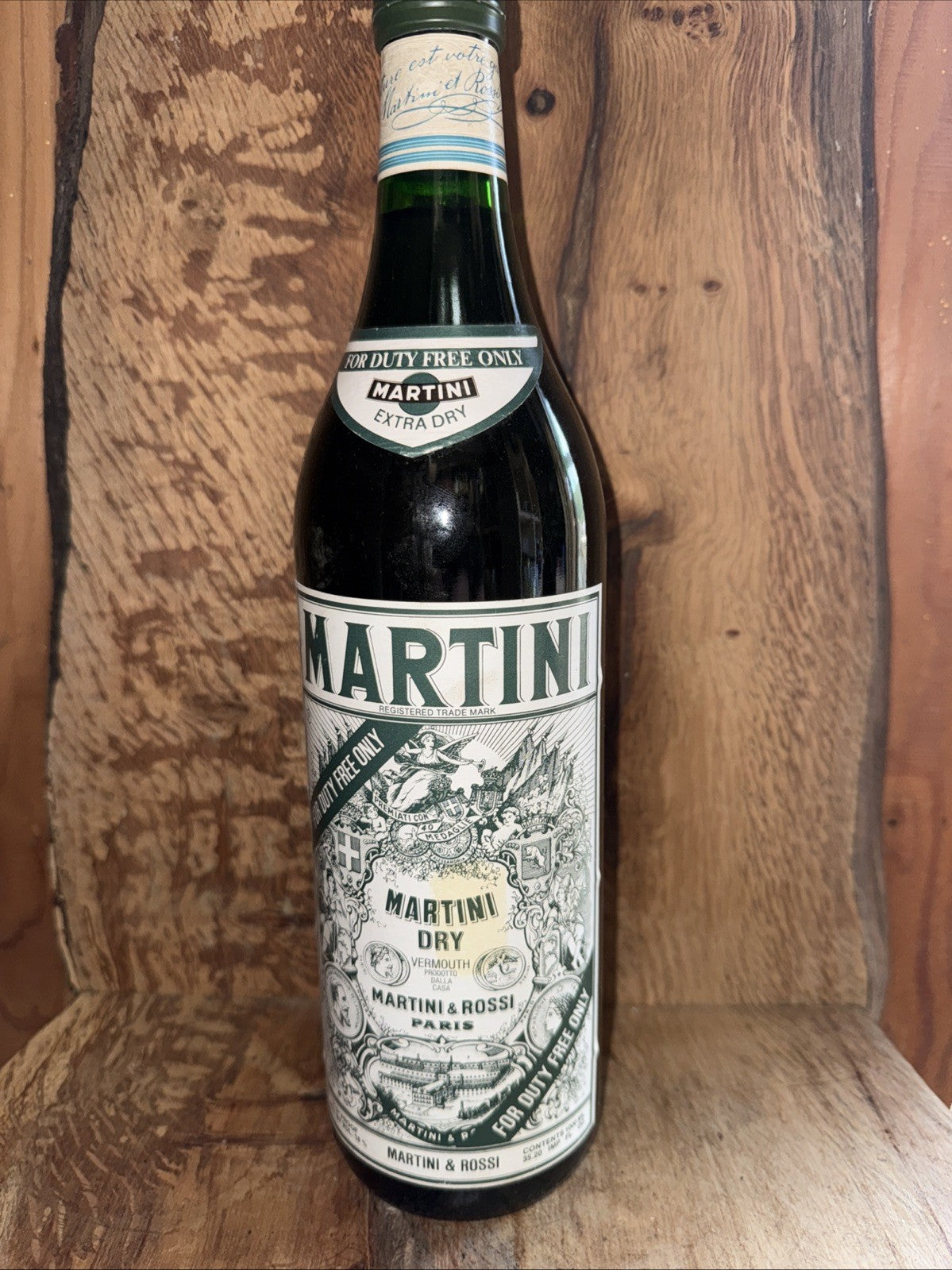 Martini Extra Dry Vermouth 35.2 Fl Oz (1L) 31.5 proof 1970