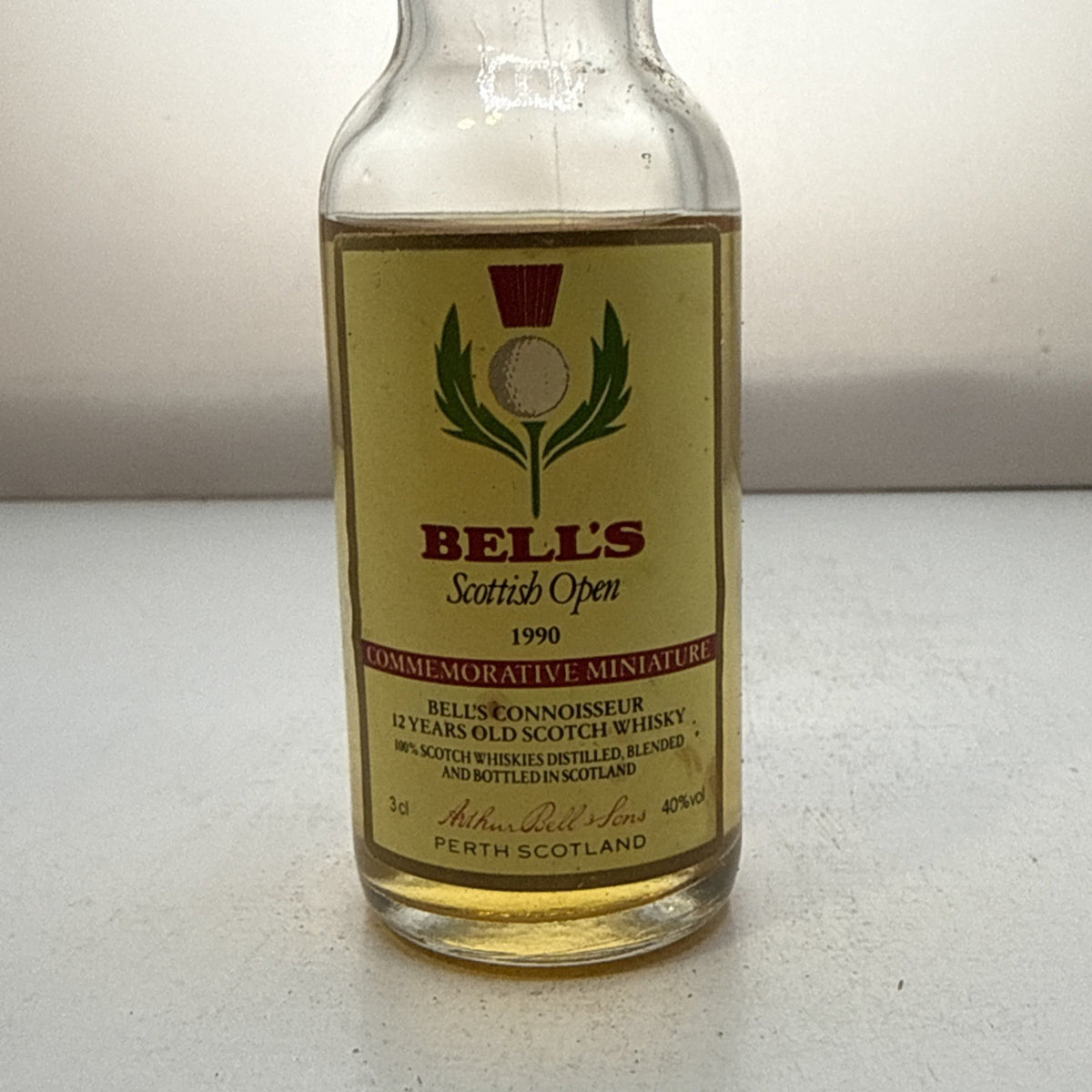Bell's Scottish Open 1990 — 3cl Commemorative Miniature — Golf Edition