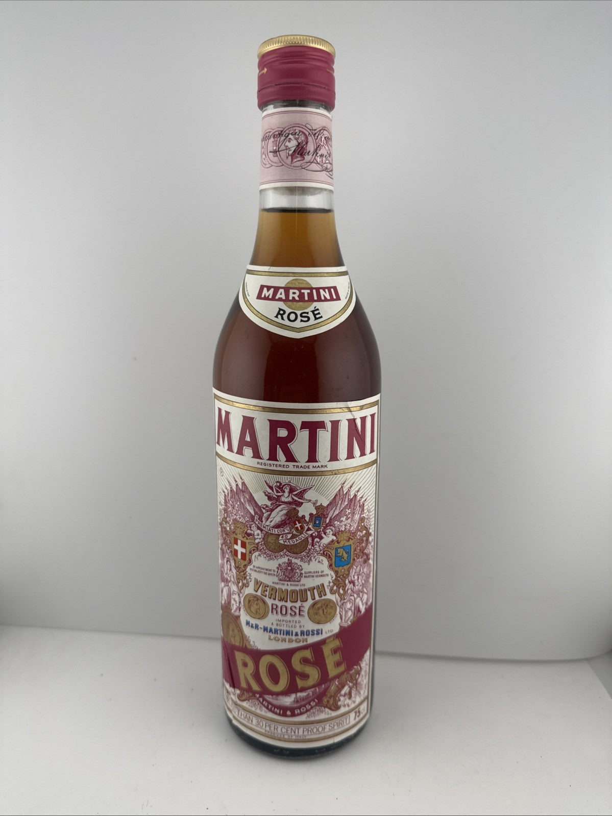 Vintage Martini Rosé Vermouth UK Bottled 75cl ~1970 Very Rare Now!