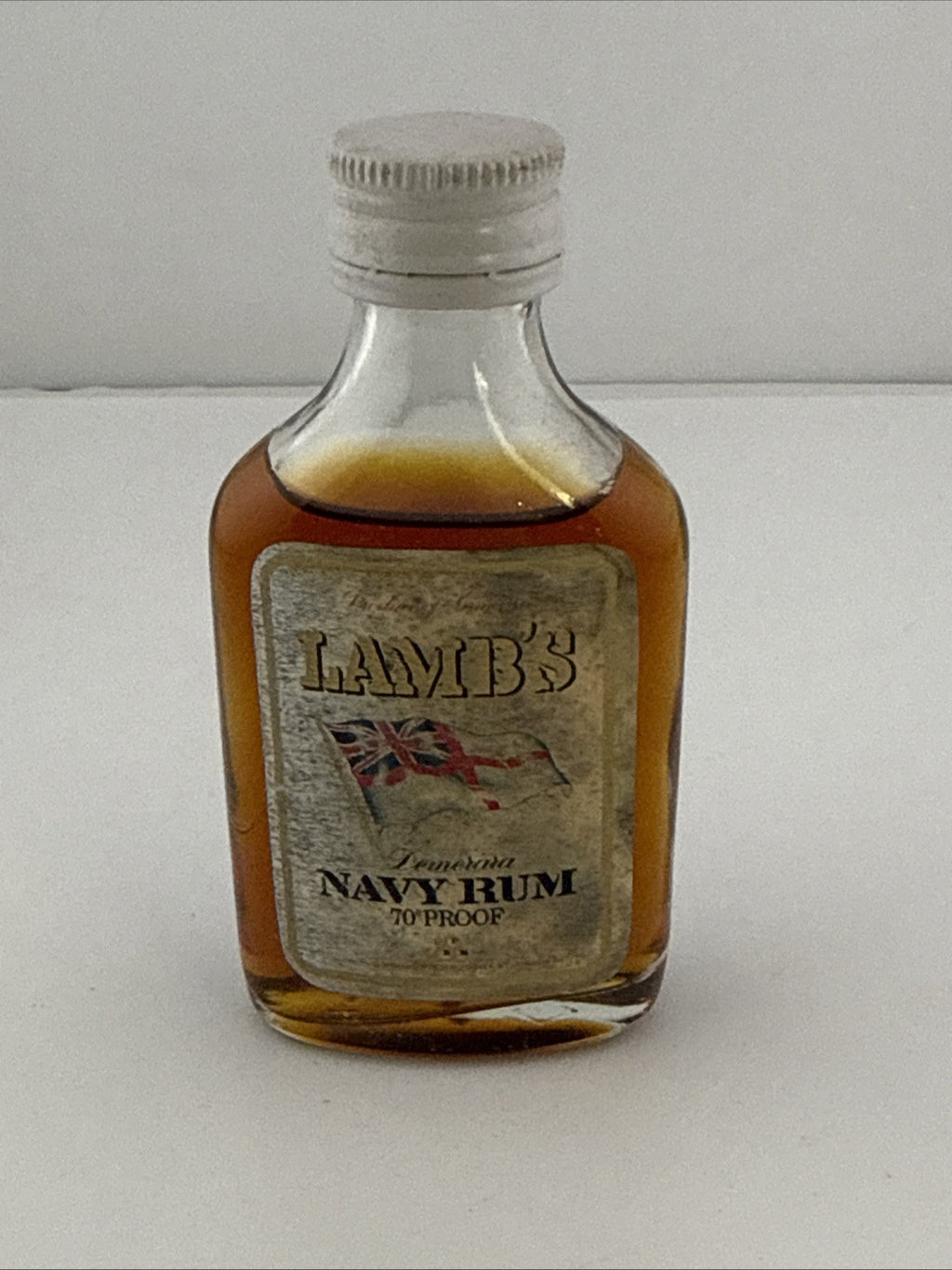 Vintage Lamb’s Navy Rum Miniature 70 Proof Demerara 1970s Full