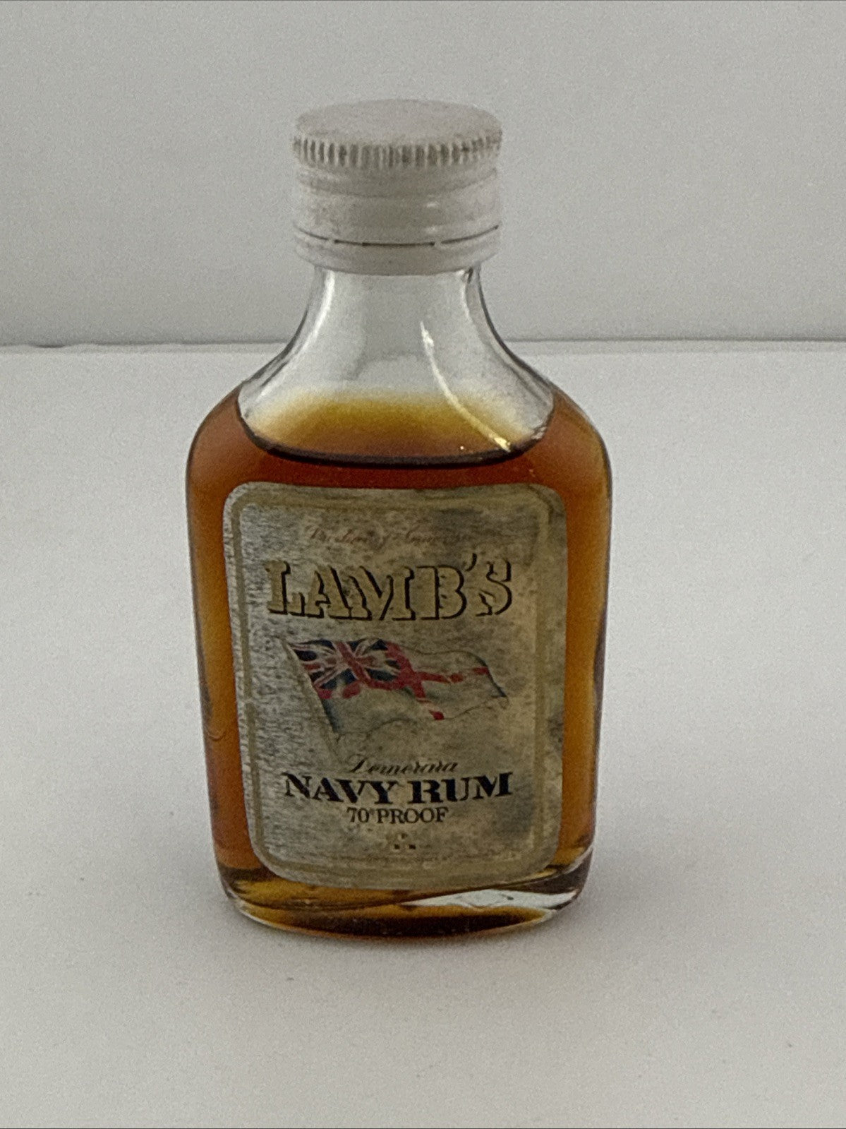 Vintage Lamb’s Navy Rum Miniature 70 Proof Demerara 1970s Full