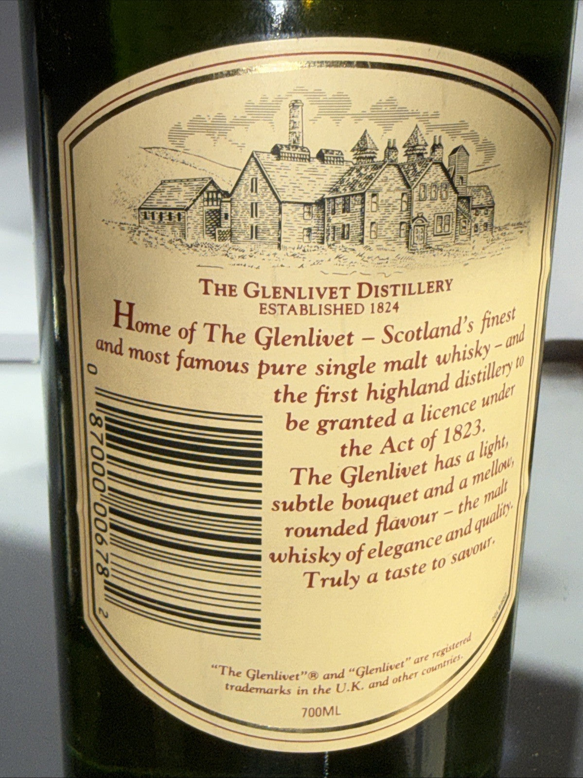 Glenlivet 12 Year Old Highland Malt Whisky 70 Cl 40%abv Dated To Mid 1990s