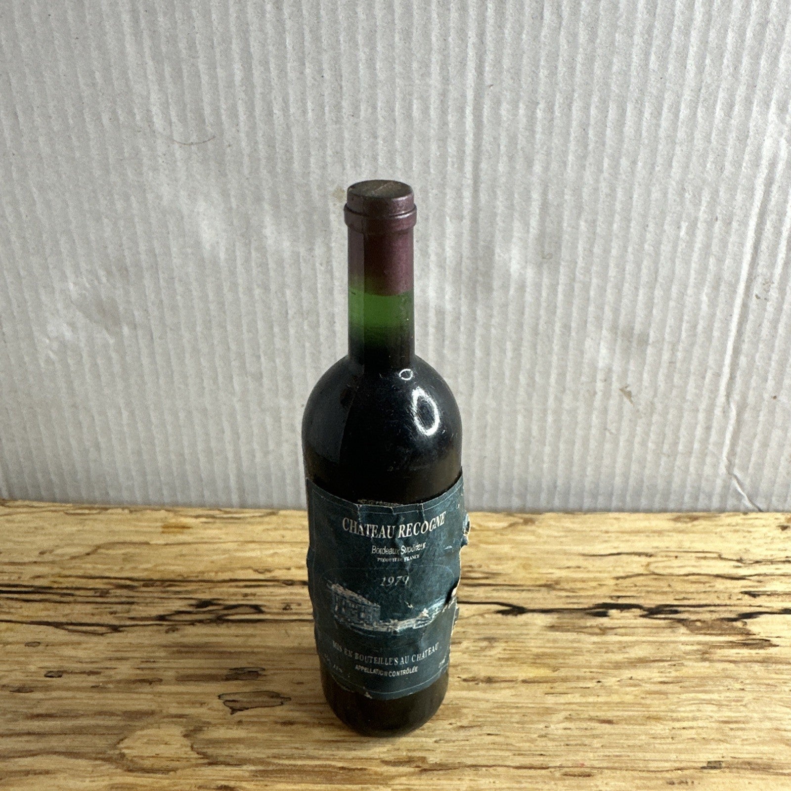 Château Recougne Bordeaux Supérieur red wine from the 1979 vintage miniature