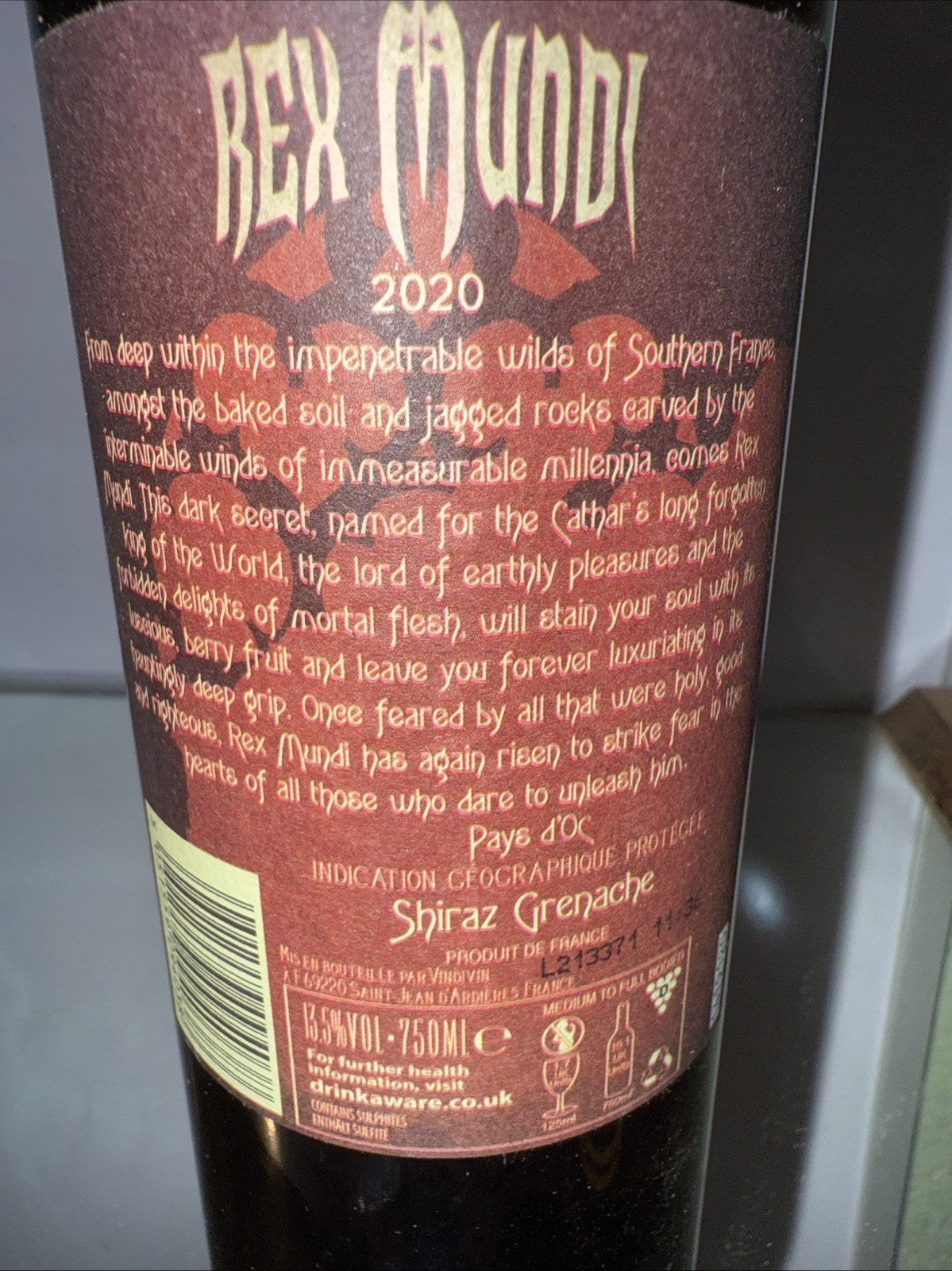 Rex Mundi 2020 Grenache Shiraz Red French