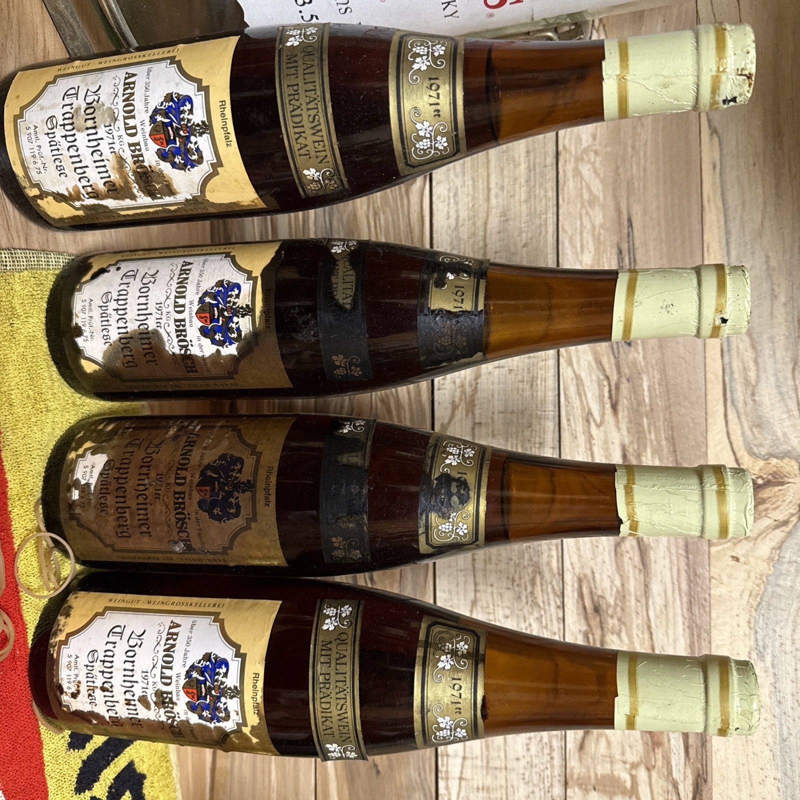 1971 Bornheimer Trappenberg Spätlese – Arnold Brösch, Prädikat Poor Labels