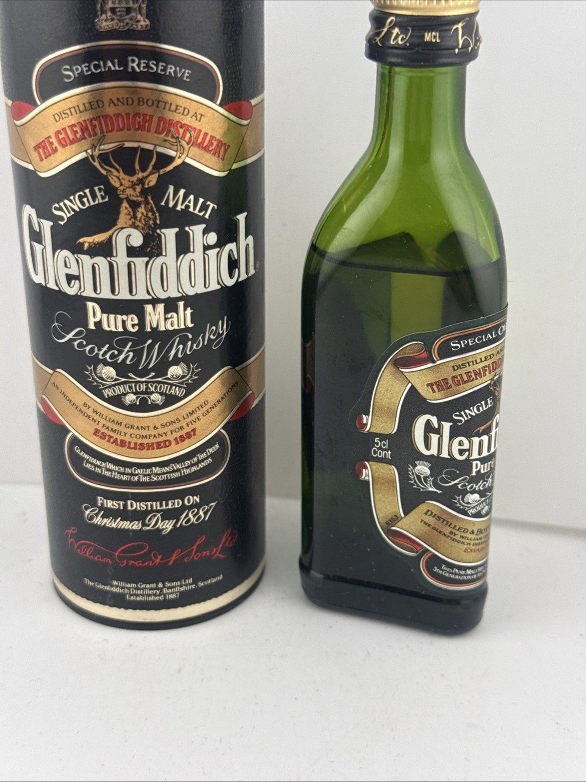 Glenfiddich Pure Malt Special Reserve Miniature 5cl c.1970s with Tube