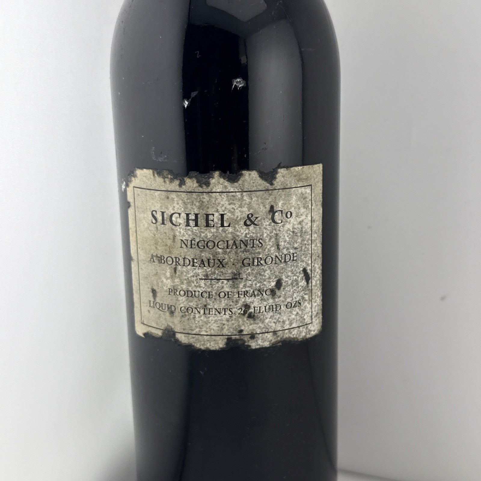 Sichel & Co Bordeaux – Old Vintage French Red Wine (Vintage Prob 1950s) 75cl